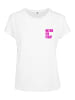 Mister Tee T-Shirt kurzarm in white/pink