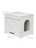 relaxdays Katzenschrank in Weiß/ Grau - (B)60 x (H)53,5 x (T)51,5 cm