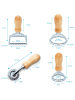 Intirilife 4-teiliges Ravioli Ausstecher Set Pasta Stempel und Nudelrad in Silber - Braun