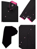 Rusty Neal Hemd mit Krawatte in Schwarz / Pink