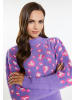 faina Damen Strickpullover in Lila Mehrfarbig