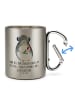 Mr. & Mrs. Panda Edelstahl-Thermobecher Chinchilla Blume mit Spruch in Silber