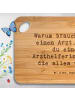 Mr. & Mrs. Panda Hackbrett Spruch Kluge Arzthelferin mit Spruch in Braun
