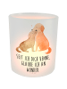Mr. & Mrs. Panda Windlicht Glas Hunde Liebe mit Spruch in Transparent