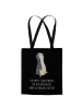 Mr. & Mrs. Panda Shopper Pinguin mHerzieren mit Spruch in Schwarz