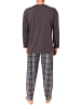 NORMANN Schlafanzug langarm Karohose in anthrazit