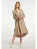 DreiMaster Vintage Damen Midikleid in Steinbeige