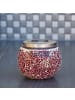MARELIDA LED Solar Glas Windlicht Mosaik in rot - H: 10cm