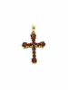 Adeliás 333 Gold Anhänger Kreuz mit Granat in rot