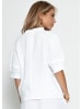 SASSYCLASSY Kurzarm Musselin Bluse in Weiß