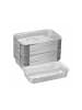 relaxdays 50 x Aluschalen in Silber - (B)31 x (H)4,5 x (T)21 cm
