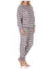 NORMANN Fleece Schlafanzug langarm Bündchen chilige optik - 88275 in grau