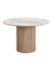 ebuy24 Essgruppe Aino (5-teilig) Weiß, Dunkelbraun 120 x 120 cm