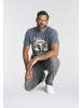 Man's World T-Shirt in dunkelblau meliert