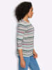 Sieh an! 3/4-Arm-Pullover in ecru-mauve-geringelt