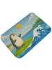 Mr. & Mrs. Panda Badteppich Pinguin Surfer Design ohne Spruch in Weiß