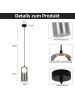 ZMH Pendelleuchte in rauchgrau 1-flammige G9 Glas Vintage H 120CM Zylinder-Design