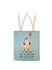 Mr. & Mrs. Panda Einkaufstasche Pinguin Luftballon mit Spruch in Eisblau