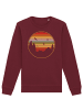 wat? Apparel Sweatshirt Sunset Berge & Tannen in Weinrot