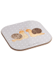 Mr. & Mrs. Panda Glasuntersetzer Schnecken Liebe ohne Spruch in Grau Pastell