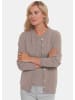 GOLDNER Eleganter Herbstcardigan mit Rundhals in sand