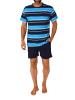 NORMANN kurzarm Schlafanzug Shorty Pyjama Streifen - 84302 in marine