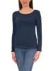 Alkato Alkato Damen Langarm Shirt mit O-Ausschnitt in dunkelblau
