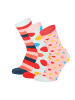 Yuhu Damen Socken 3er Pack Herzen Streifen Punkte in Rot