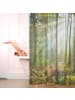 relaxdays Duschvorhang Wald in Grün - (L)180 x (B)180 cm