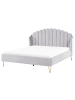 Beliani Doppelbett AMBILLOU in Grau/Gold - (W) 197 x (H) 126 x (L) 214 cm