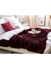 Beliani Kuscheldecke TANTAN in Rot/Beige - (W) 180 x (H) 2 x (L) 220 cm