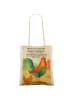 Mr. & Mrs. Panda Shopping Tasche Hahn Korn Design mit Spruch in Weiß
