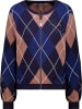 monari Strickjacke mit Rautenmuster in Classic Navy Gemustert