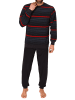 NORMANN Frottee Schlafanzug langarm Pyjama Bündchen - 75533 in rot