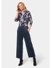 GOLDNER Hose Trendstarke Culotte in Velourslederoptik in tintenblau
