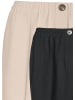 GOLDNER Stretchhosen mit elastischem Bund in sand / schwarz