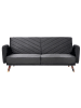 Beliani 3-Sitzer Sofa SENJA in Schwarz/Braun - (W) 198 x (H) 87 x (L) 95 cm