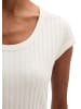 Marc O'Polo Pointelle-T-Shirt slim in White Cotton