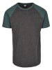 Urban Classics T-Shirts in charcoal/bottlegreen