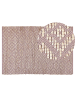 Beliani Kurzflor GERZE in Rosa/Beige - (W) 140 x (H) 140 x (L) 200 cm