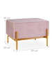 relaxdays Samt Sitzbank in Rosa - (B)60 x (H)40 x (T)43 cm