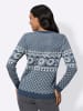 Sieh an! Jacquard-Pullover in rauchblau-champagner-gemustert