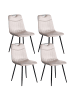 Beliani 4er-Set Esszimmerstuhl ARGYLE in Beige/Schwarz