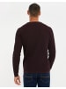 Threadbare Strickpullover Pitkin in Dunkelrot/ Schwarz