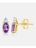 Diamant L'éternel Ohrstecker, mit Amethyst, 375 Gelbgold