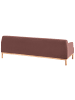 Beliani 3-Sitzer Sofa SOSJO in Rot/Braun - (W) 219 x (H) 74 x (L) 83 cm