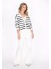 DreiMaster Women Cardigan in offwhite navy stripe