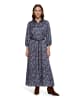 Betty Barclay Hemdblusenkleid mit Bindegürtel in Blau/Braun