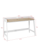 SoBuy Schreibtisch in Weiß und Natur - (B)125 x (H)80 x (T)51cm
