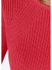 GOLDNER Kurzgröße:  Figurschmeichelnder Baumwoll-Pullover in rot